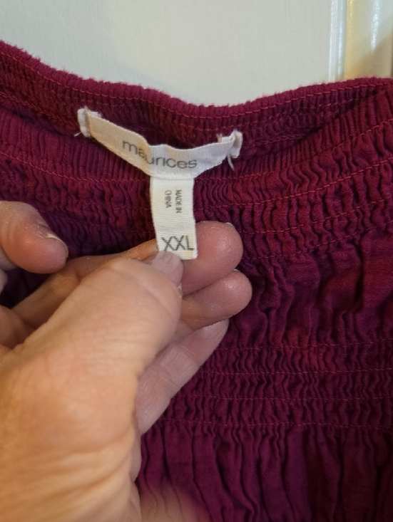 Maurices Deep Magenta Smocked Top - Picture 2 of 4